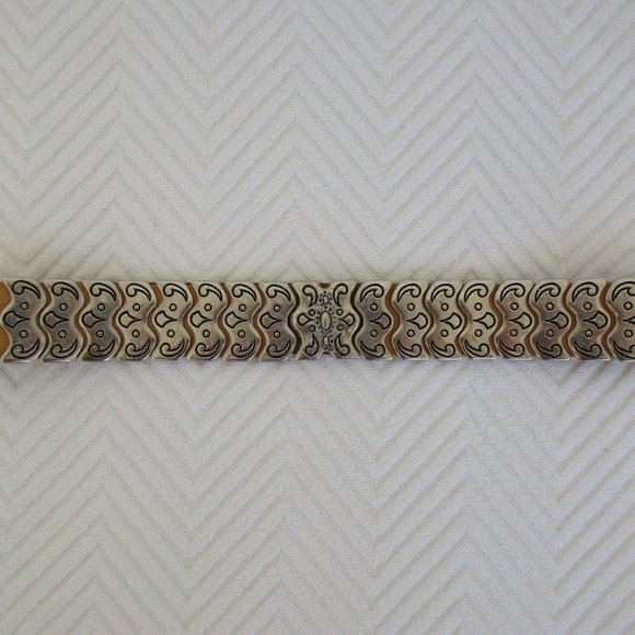 In Transit Soft Leather Metal Waist Belt Western Belt, Sz 32 Made in France Tan - Picture 6 of 9